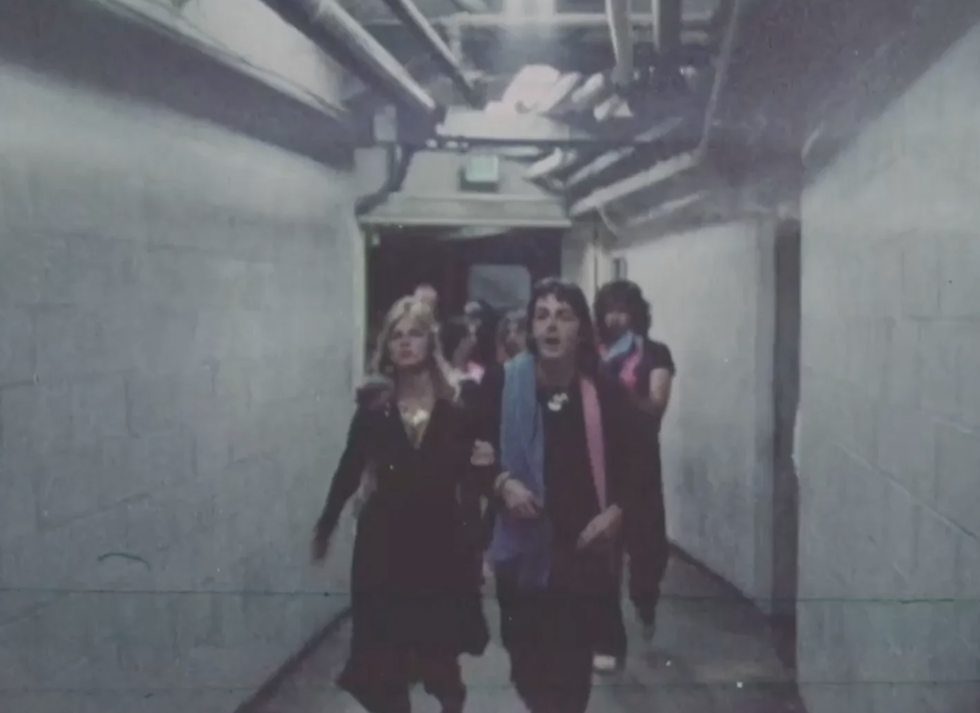 The band backstage in Los Angeles 1976 